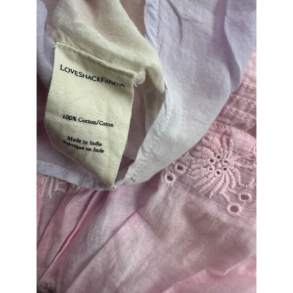 LoveShackFancy  Gwen Dress Multi Tie Dye Pastel Eyelet Lace Ruffles Sz XS - Picture 9 of 9